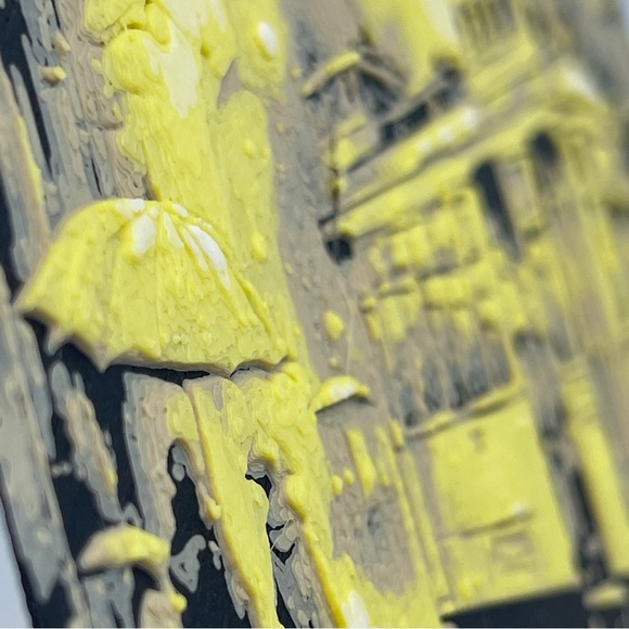 Tram Rainy Street Scene Wall Art, Textured Art - Picture 9 of 10